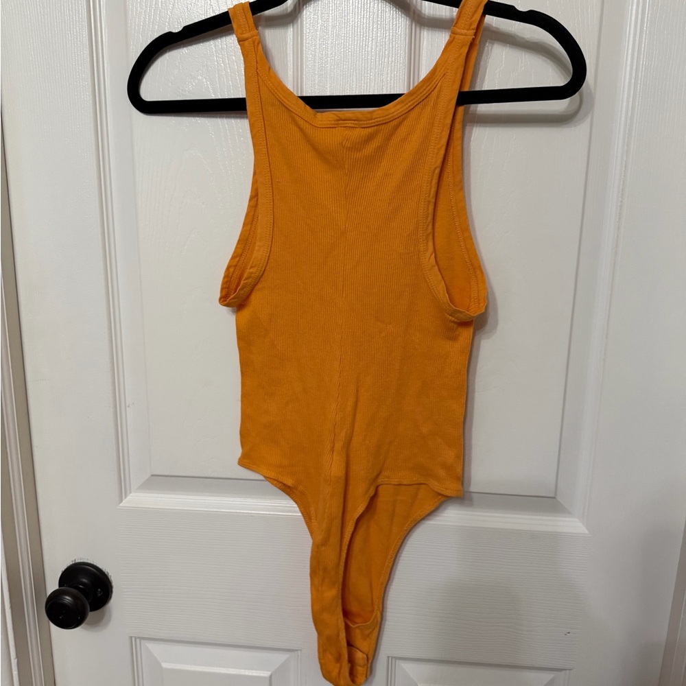 RE/DONE x HANES orange Ribbed Tank Bodysuit medium - Picture 7 of 8